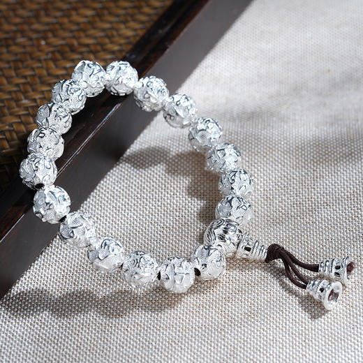 【六字箴言】子佩集匠人S990银真言手串【多规格】手链203 商品图1