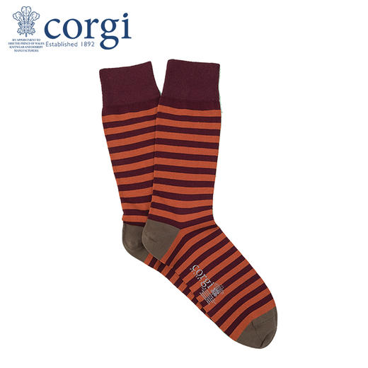 【Dr.who同款】CORGI柯基英国进口男士袜子间隔条纹印花棉质中长筒袜 商品图1