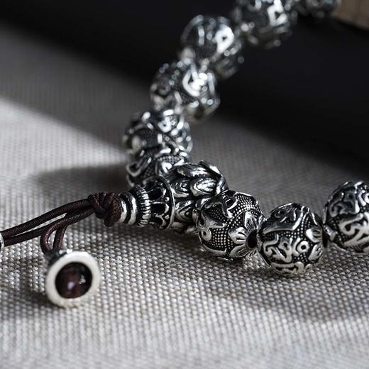 【六字箴言】子佩集S990银真言手串【多规格】仿古手链203 商品图1