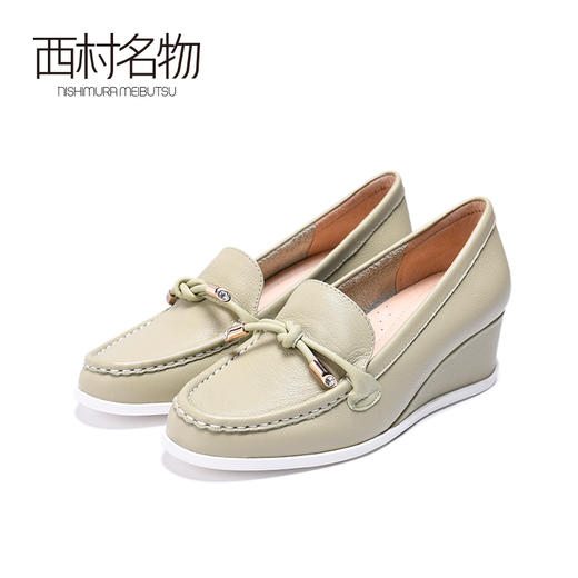 西村名物2020春季新款洋气休闲舒适松糕鞋坡跟高跟女鞋X20AE16861 商品图0