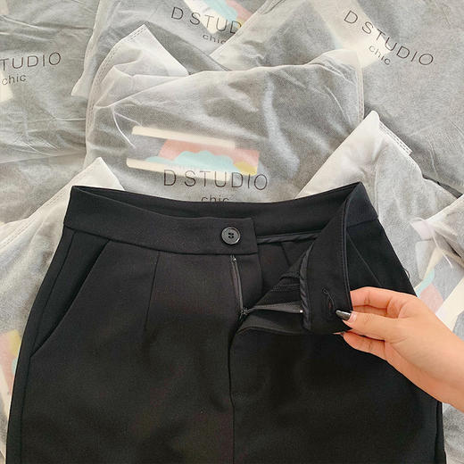 春秋西装裤女直筒垂感高腰显瘦前男友大长腿黑色阔腿拖地休闲长裤女裤子 商品图1