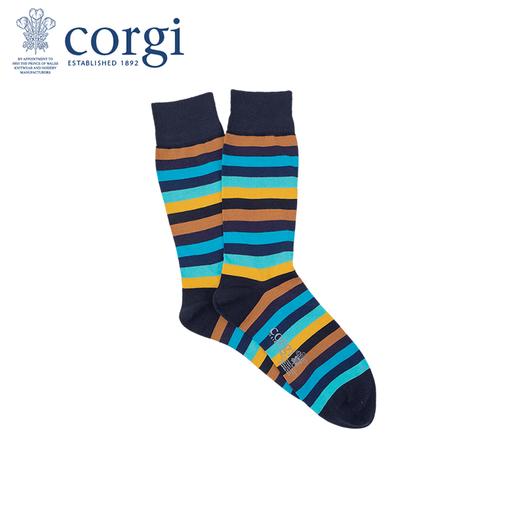 CORGI柯基英国进口男女条纹精梳棉袜撞色条纹薄款潮流中筒长袜子 商品图2