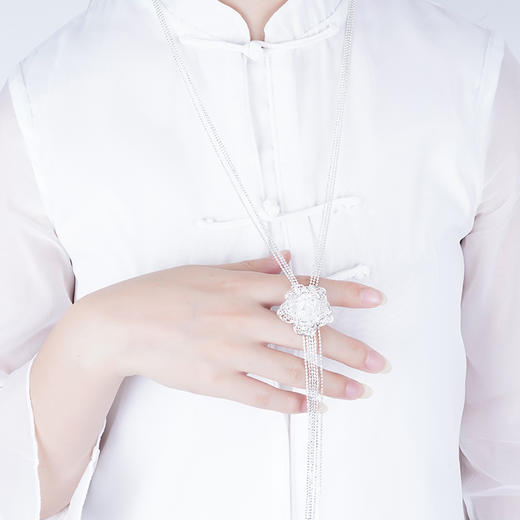 子佩集S990银玫瑰套链项链【XLM01】花丝203 商品图3