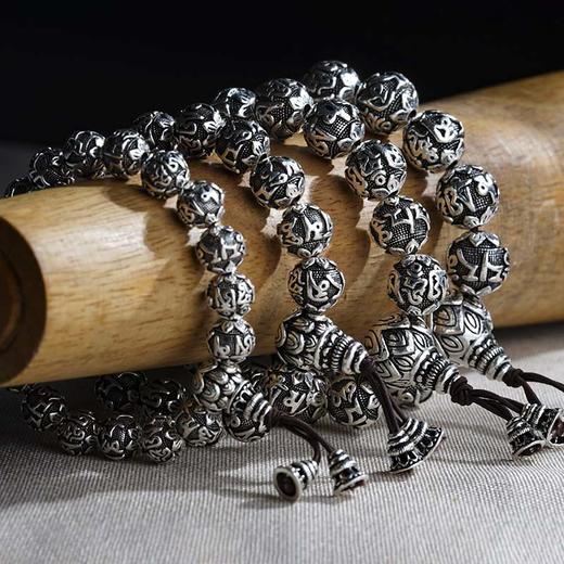 【六字箴言】子佩集S990银真言手串【多规格】仿古手链203 商品图2