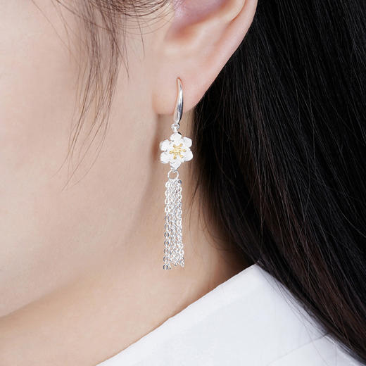 子佩集S925银荷花耳环【QBEH012】花丝荷花流苏2306 商品图3