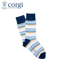 CORGI英国进口男女同款王室御用品牌条纹中筒袜精梳棉春秋季薄款袜子