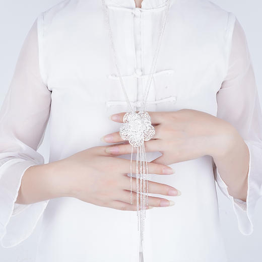 子佩集匠人S990银玫瑰套链项链【XLM02】花丝花丝203 商品图3