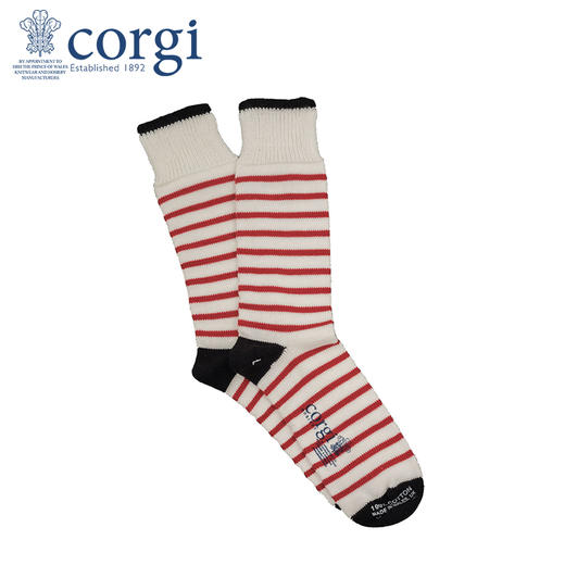 CORGI柯基英国进口袜子间隔条纹纯棉中长筒袜秋冬季男女同款 商品图1