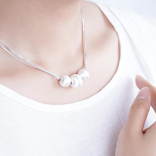 子佩集匠人S925银时尚套链项链【KDFTL001】三个球三珠203 商品图4