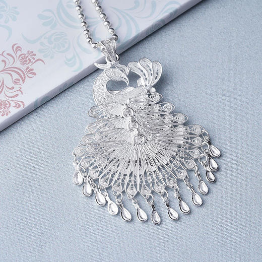 子佩集S990银花丝孔雀吊坠【KLBSKQDZ】 (不含链)花丝203 商品图2