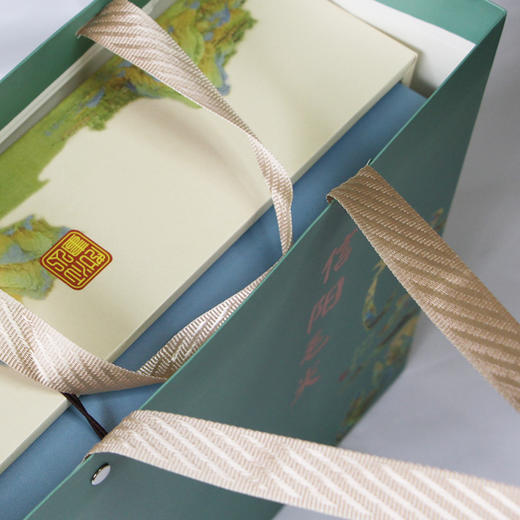 礼盒一套48元一件10套一件480元江山如画浅绿色双瓷茶叶礼盒