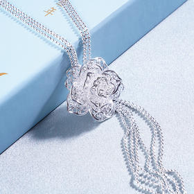 子佩集S990银玫瑰套链项链【XLM01】花丝203