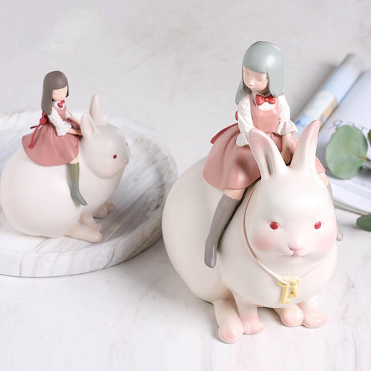 白夜童话系列《月光兔》艺术家贾晓鸥雕塑作品 商品图1