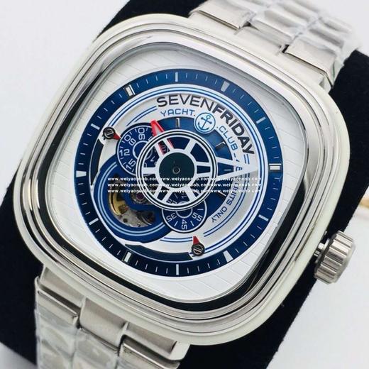 SV七个星期五，原装316L不锈钢表带，市场最高版本，男士腕表，自动机械机芯，钢表带+送皮表带，密底。 商品图2