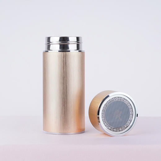 子佩集S999银拉丝杯摆件【DLBJB018】纯银内胆-金色泡茶杯2106 商品图0