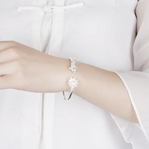子佩集S990银【入锦】手镯【YHSZ089】莲花203 商品图2