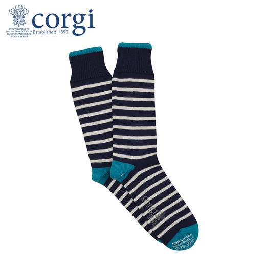 CORGI柯基英国进口袜子间隔条纹纯棉中长筒袜秋冬季男女同款 商品图0