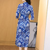 NYT  36125印花苎麻连衣裙时尚五分袖 商品缩略图3