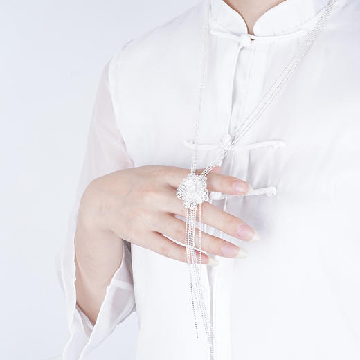 子佩集S990银玫瑰套链项链【XLM01】花丝203 商品图4