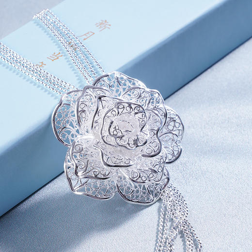 子佩集匠人S990银玫瑰套链项链【XLM02】花丝花丝203 商品图0