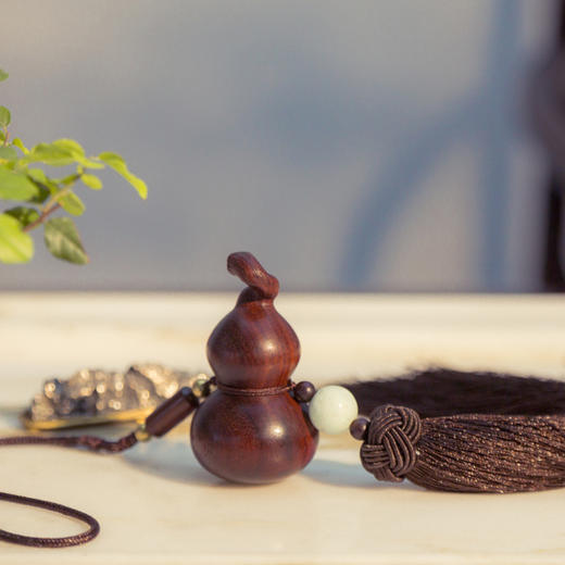 「小叶紫檀」素面葫芦挂件 商品图0