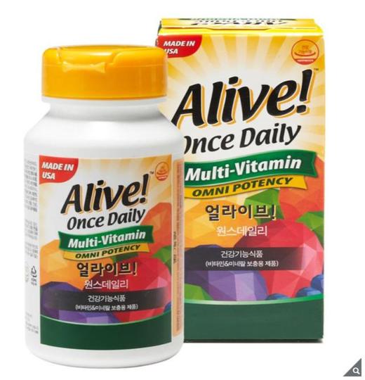 Alive Once Daily 每日一次复合维生素100粒 项目编号502986JPY带授权招加盟代理 商品图0