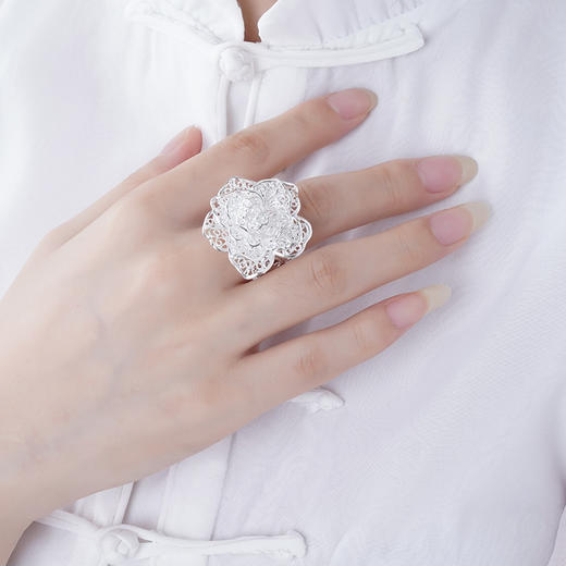 子佩集S990银玫瑰戒指【MG0005】花丝203 商品图3