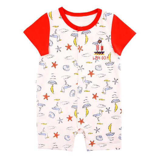 棉果果夏季男童卡通印花对开连体衣连身衣哈衣连身衣哈衣M212722220307 商品图1