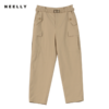 NEELLY春新款配腰带纯棉工装风宽松休闲长裤女N082001AH038 商品缩略图4
