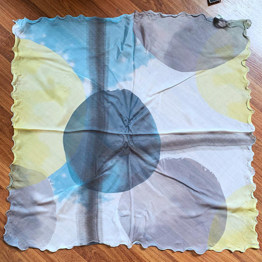 ield品牌 出口韩国 桑蚕丝（雪纺）时尚印花卷边方巾 商品图6