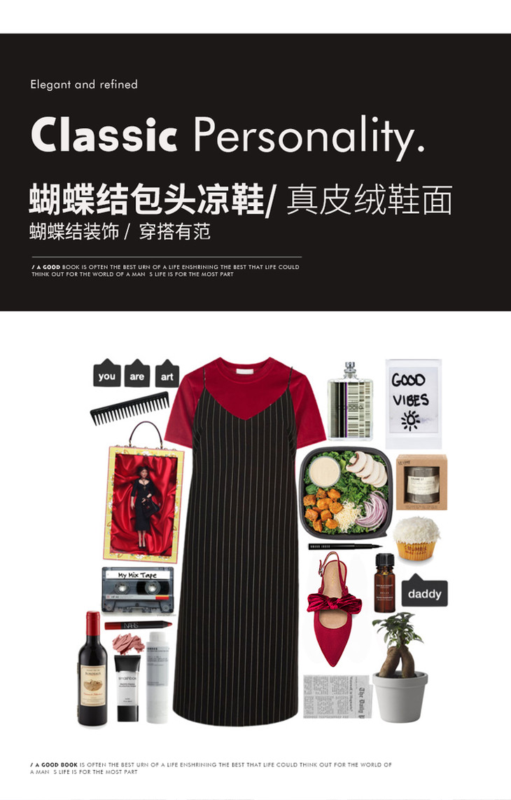 赫本风蝴蝶结方跟鞋