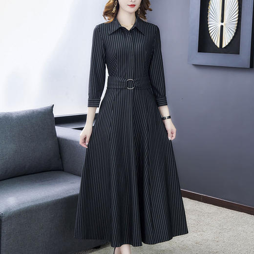 AHM-ym3996气质时尚过膝收腰大摆长裙 商品图3