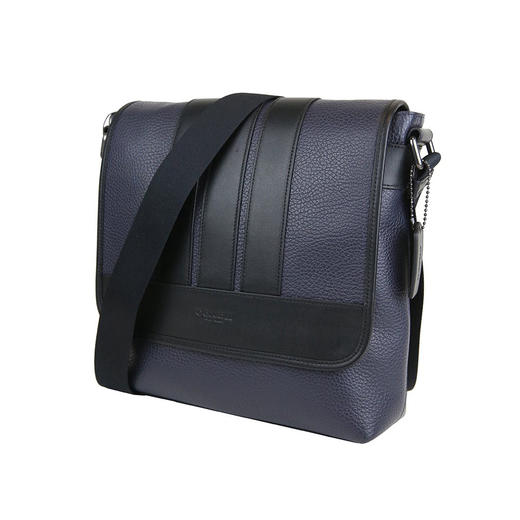 coach寇驰男包斜挎包纯牛皮拼接单肩包f56666mqbk