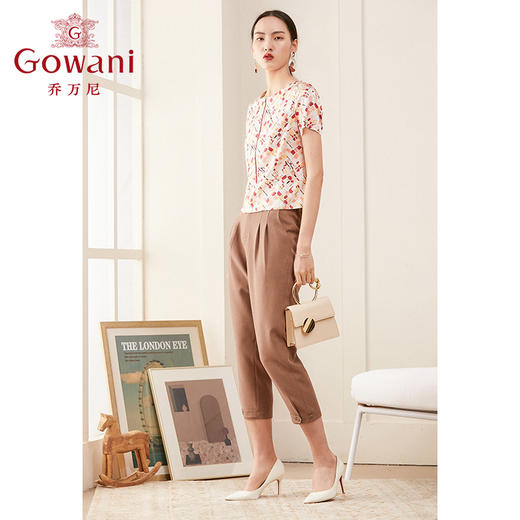 乔万尼春夏时尚减龄19mm真丝几何印花单上衣小衫ES2C151 商品图2