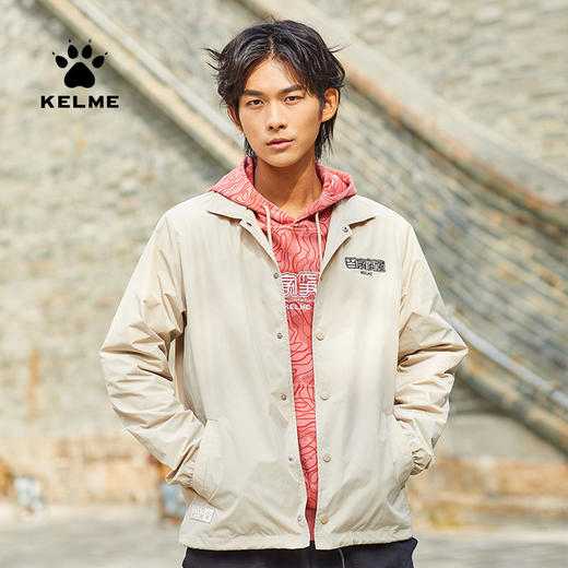 kelme卡尔美运动夹克男新款印花长袖外套梭织翻领学生茄克春 商品图0