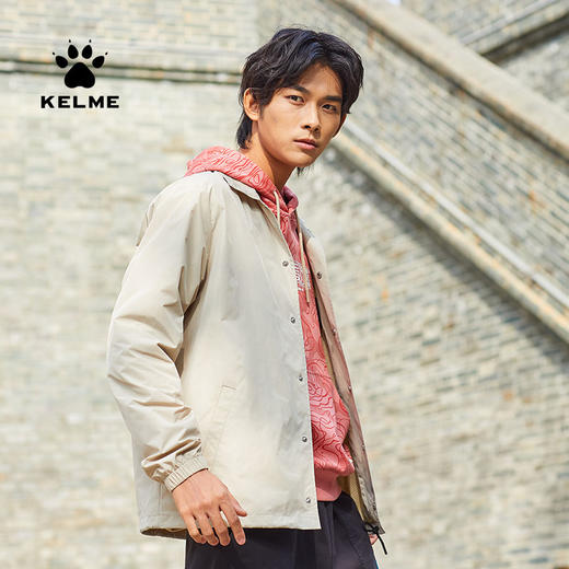 kelme卡尔美运动夹克男新款印花长袖外套梭织翻领学生茄克春 商品图1