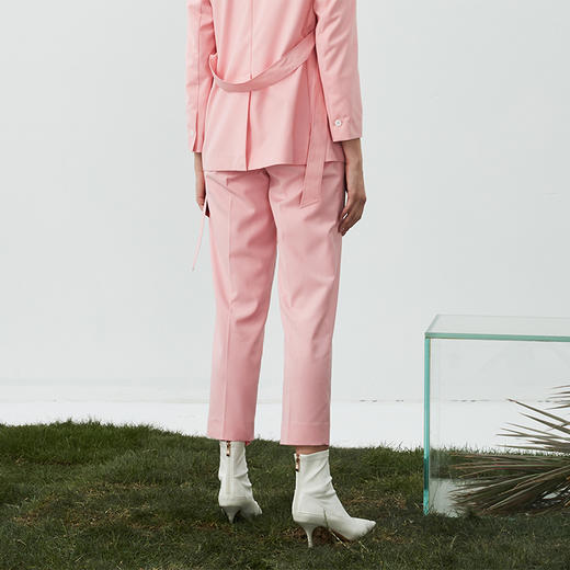 NEELLY春简约百搭高腰气质通勤宽松锥形裤N092002BH105 商品图3