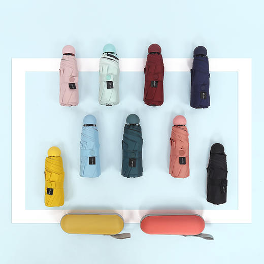 美人鱼小巧便携黑胶折叠女迷你口袋伞 商品图0