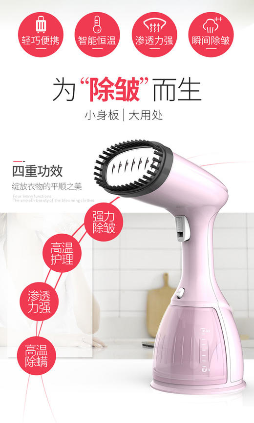 家用小型手持挂烫机蒸汽电熨斗便携式蒸汽机迷你蒸汽刷旅行熨烫机 商品图1