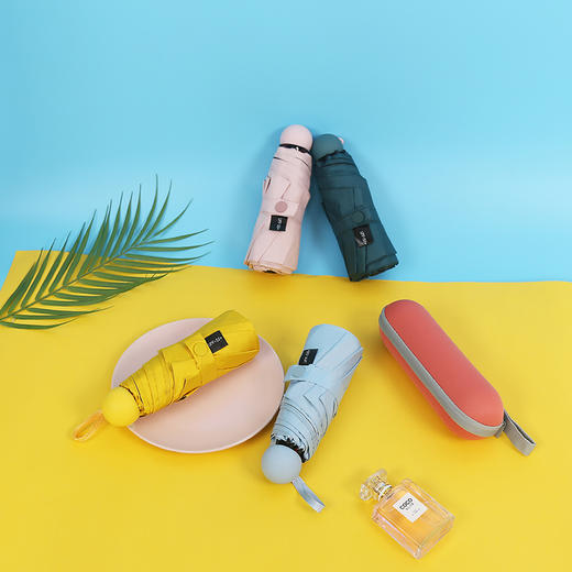 美人鱼小巧便携黑胶折叠女迷你口袋伞 商品图1