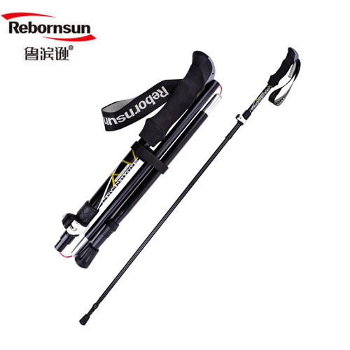 【2根95折】鲁滨逊 登山杖 折叠铝合金超轻伸缩户外五节超短越野跑拐杖徒步手杖 RBZD0304 商品图1