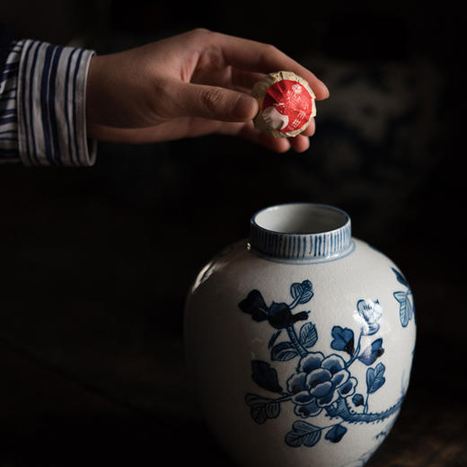 「仿古元青花陶瓷茶叶罐」密封罐景德镇手工大号茶仓家用茶道配件 商品图2