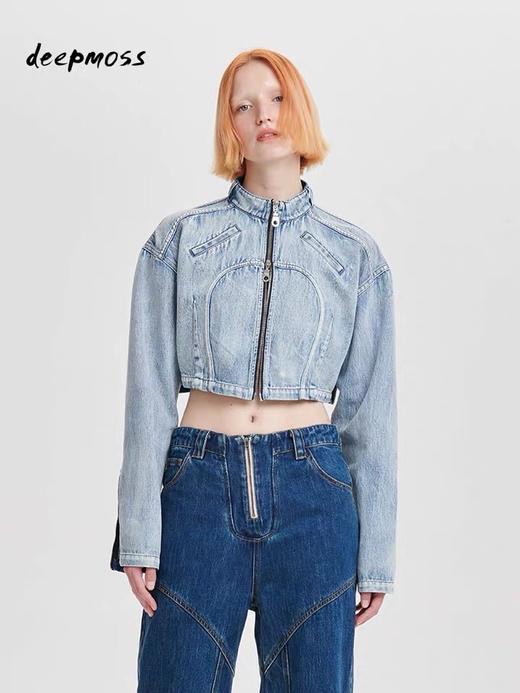 deepmoss 浅蓝立领牛仔短夹克 lt20ssCT06YNZ2-1 商品图0