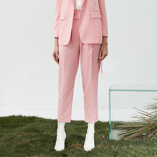 NEELLY春简约百搭高腰气质通勤宽松锥形裤N092002BH105 商品图0