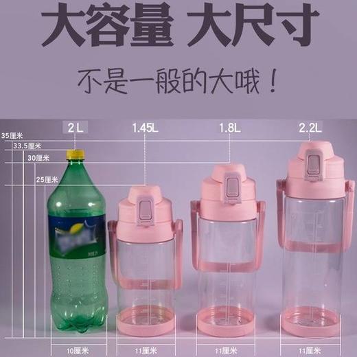 大容量水杯运动水壶健身便携超大太空杯女学生杯带吸管塑料杯军训 商品图4