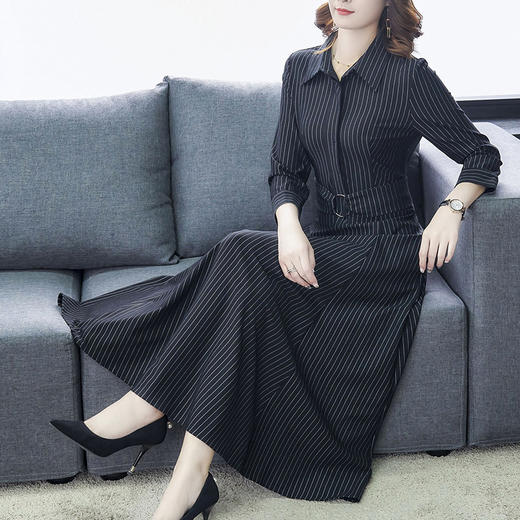 AHM-ym3996气质时尚过膝收腰大摆长裙 商品图1