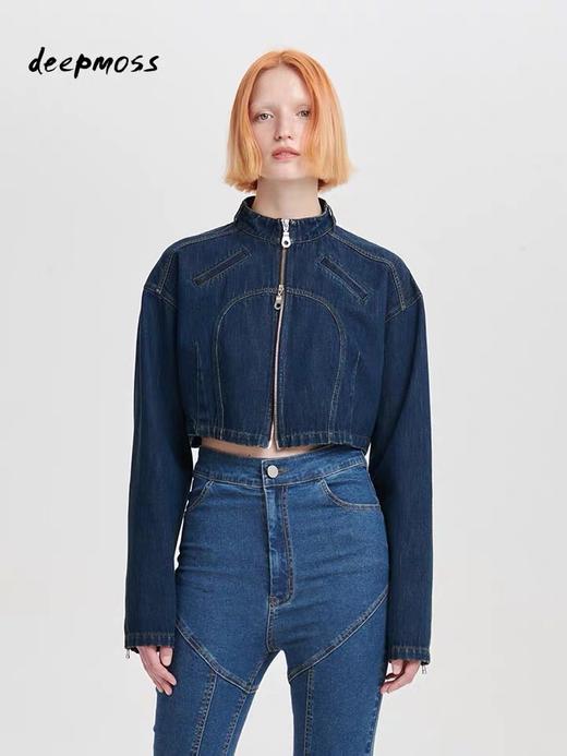 deepmoss 深蓝立领牛仔短夹克 lt20ssCT06YNZ2 商品图0