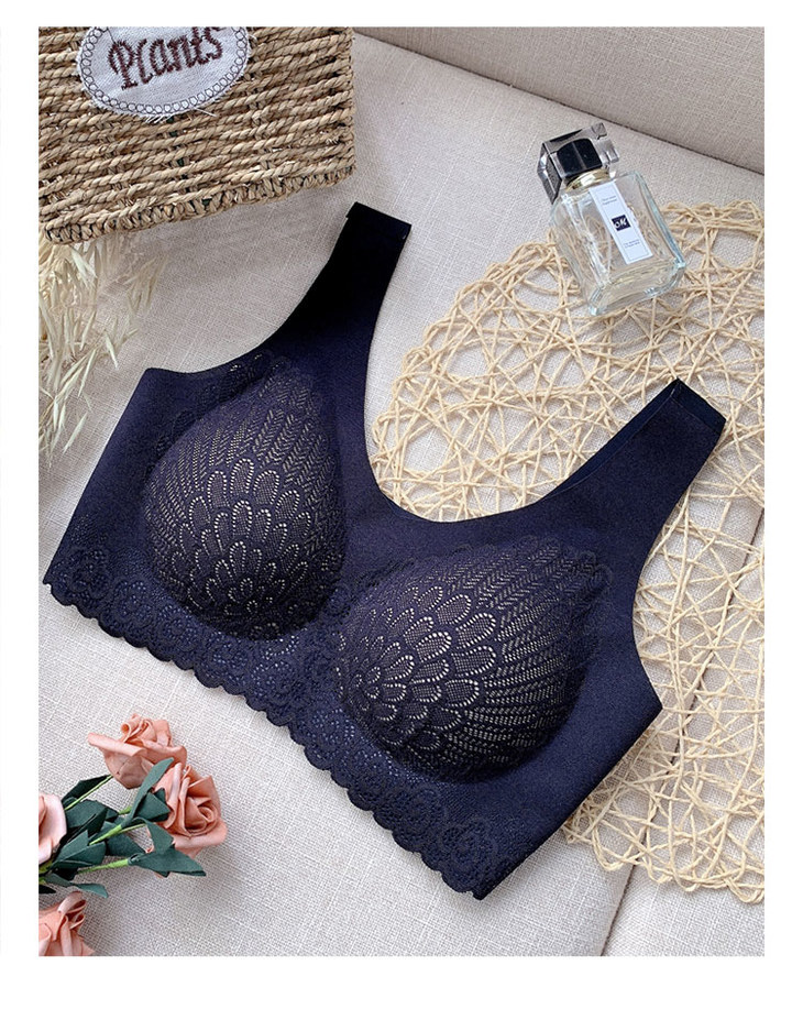 日系天然乳胶内衣防螨柔软透气文胸i3d掌托调整胸型贴身无痕轻薄裸感