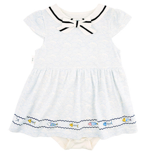 棉果果夏季女童海军风连体衣连身衣哈衣M222727220270 商品图1