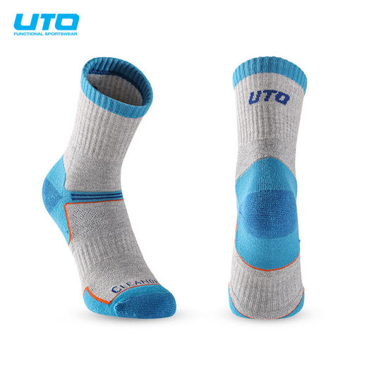 UTO 悠途户外运动袜男女户外徒步袜子运动登山排汗快干袜2双装 商品图2